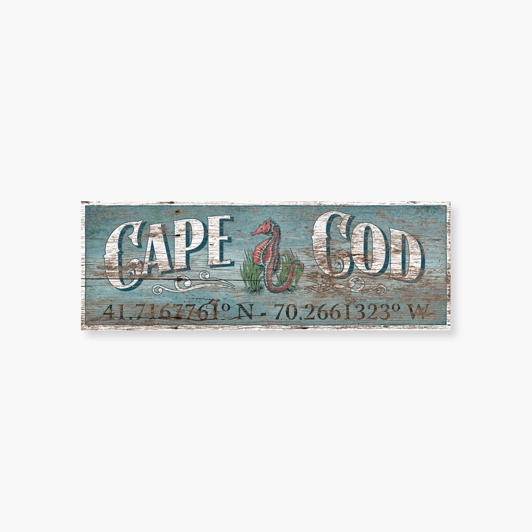 Cape Cod Latitude Wood Sign