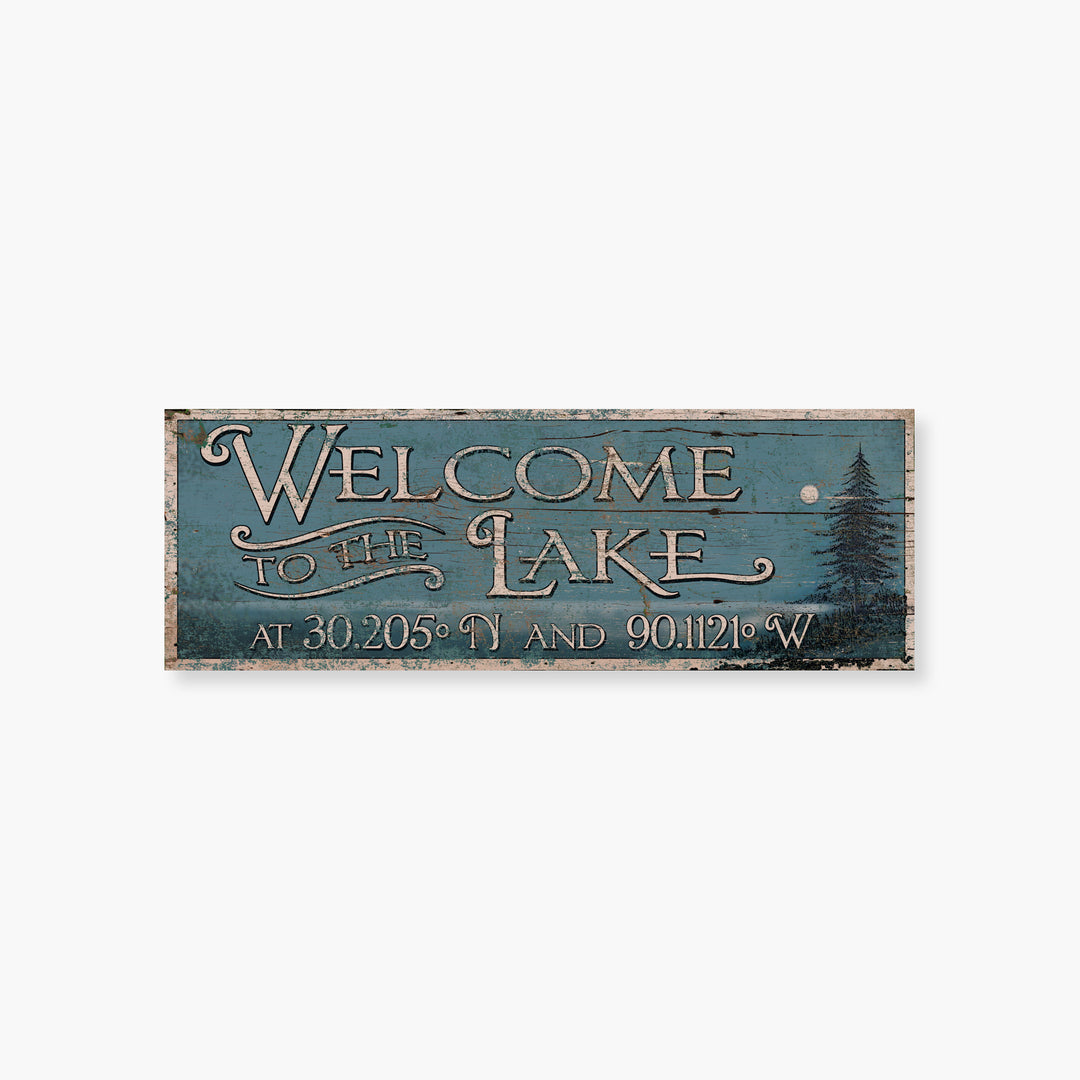 Lake Latitude Wood Sign
