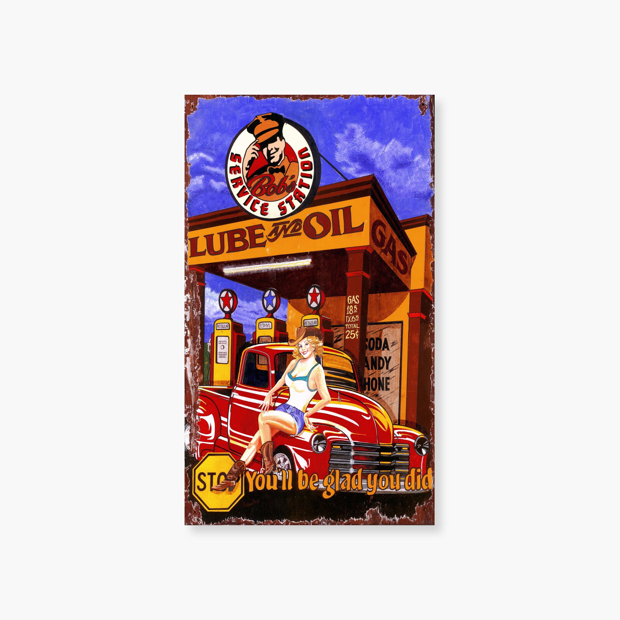 Lube and Oil Wood Sign Out West Design Co